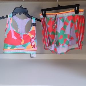 Adidas Farm MS sports bra and short set Medium